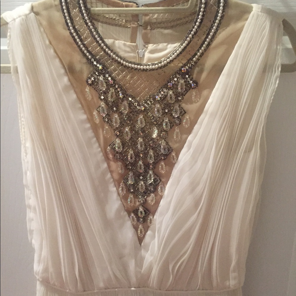 Vintage Beaded Jack Bryan Dress in White